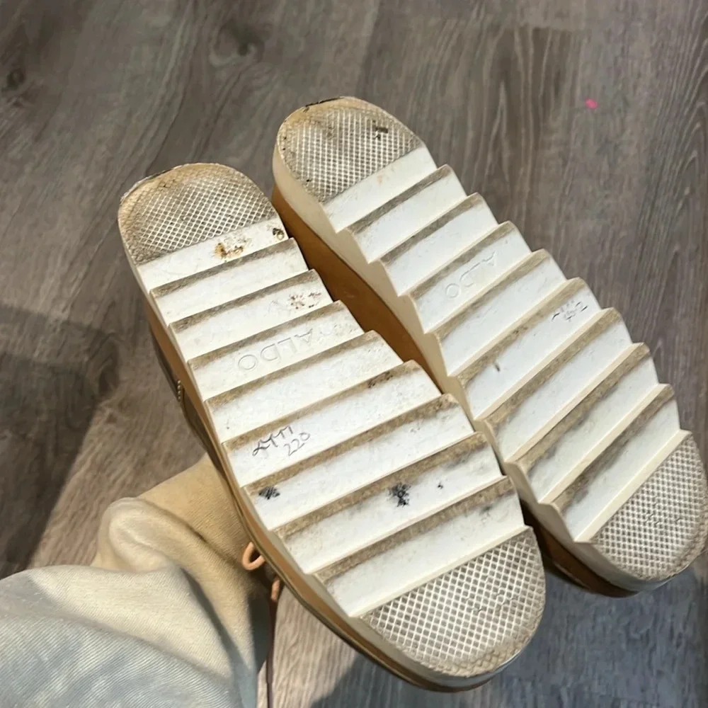 Aldo Shimmer Gold Platform Sneakers